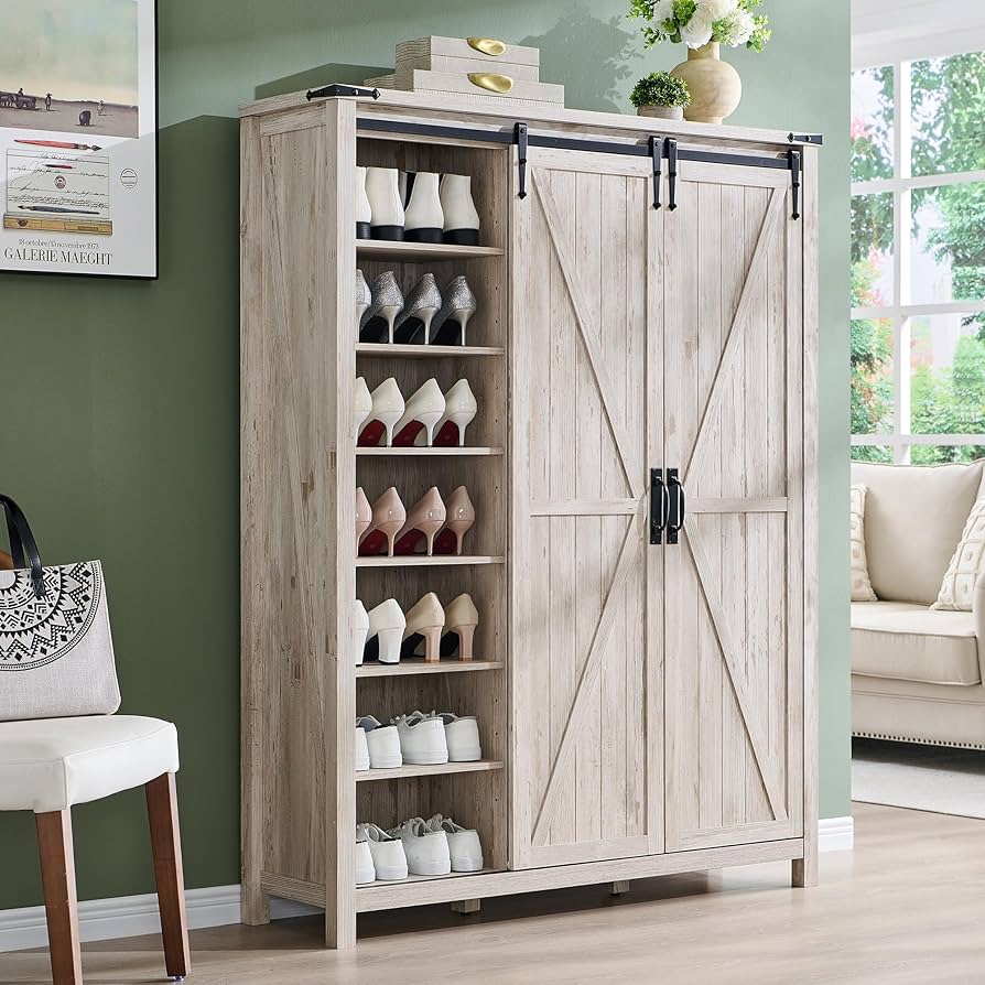 Amazon.com: OKD Shoe Storage Cabinet with Sliding Door, 7